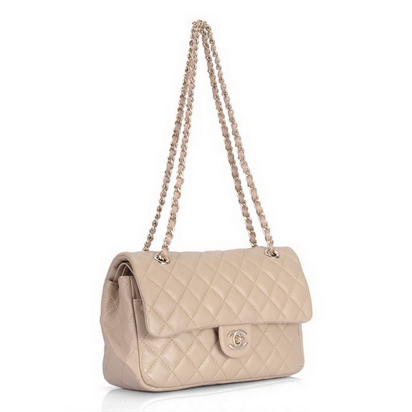 Cheap Replica Chanel Classic 2.55 Series Flap Bag 1112 Apricot Leather Golden Hardware